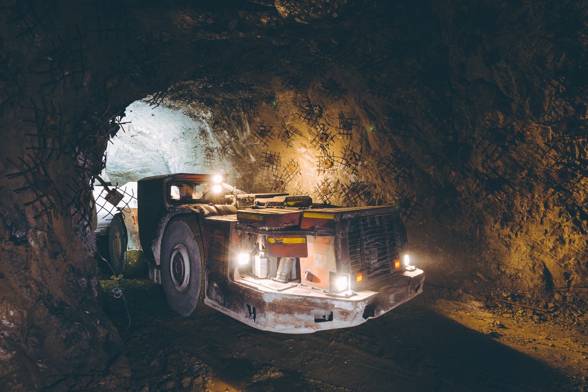 LHD machine in an underground mine