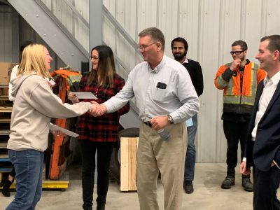 Walter Shaking Hand with HARD-LINE Employees