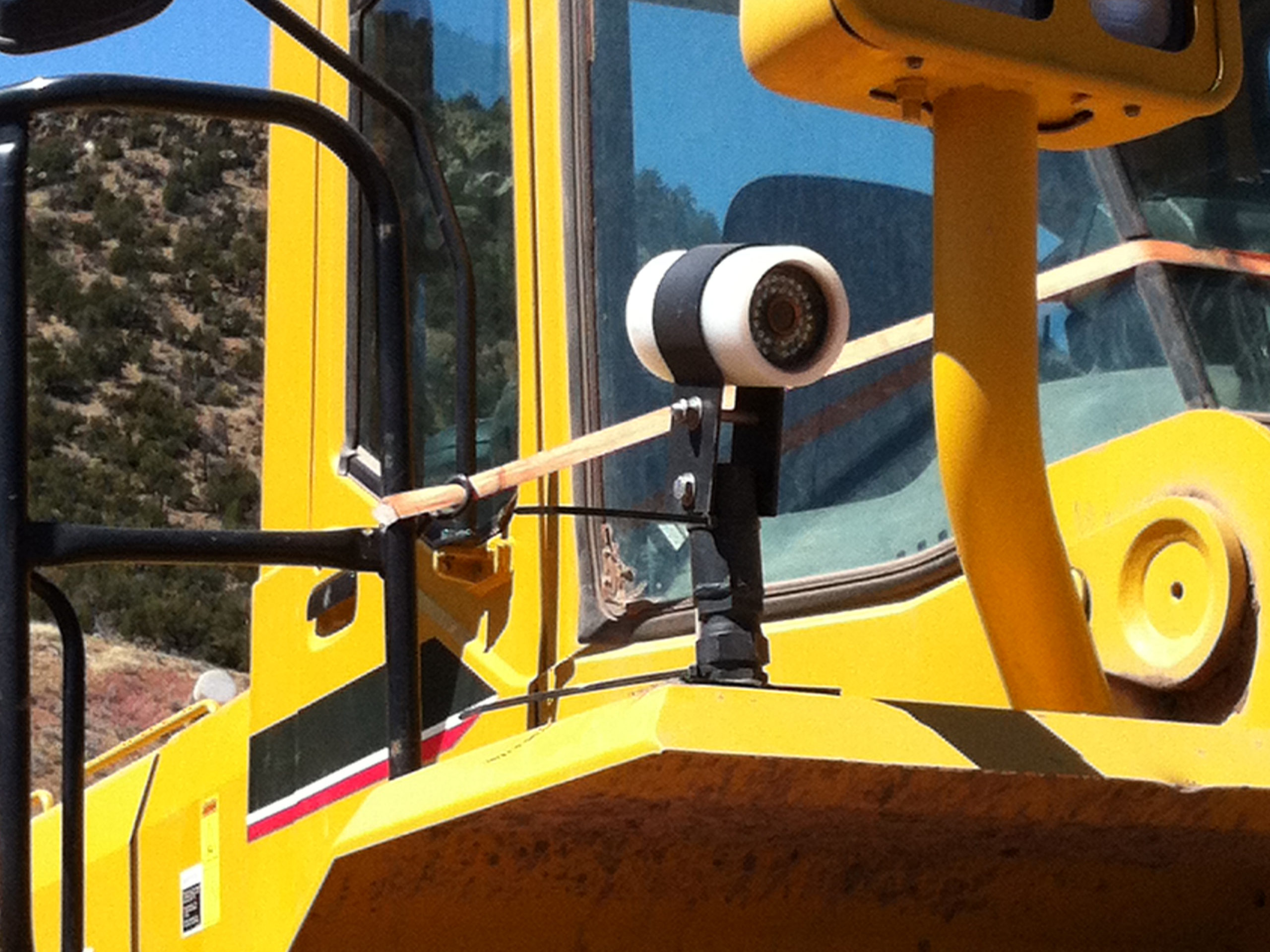 A camera system attached to a Kawasaki 95ZV loader