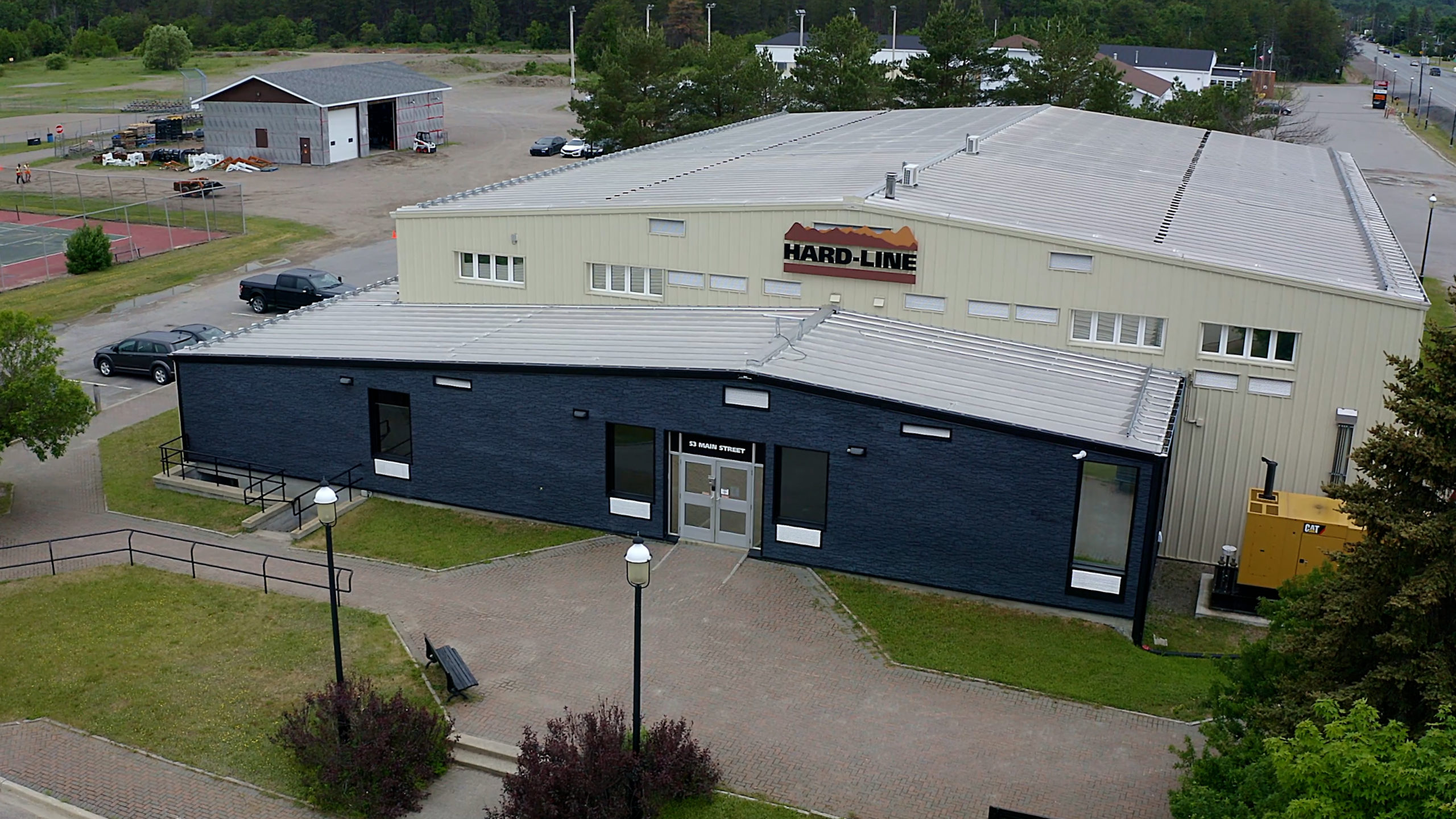 Overhead view of HARD-LINE HQ in Dowling, Ontario